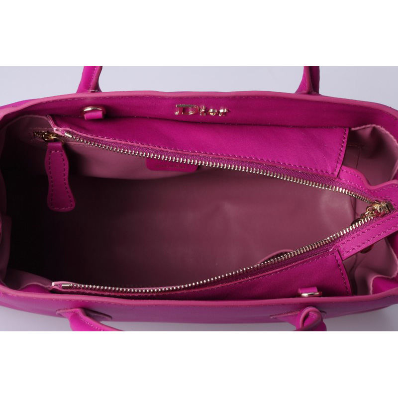 Dior DiorBar Top Handle Bag Calf Leather D033 Fuchsia