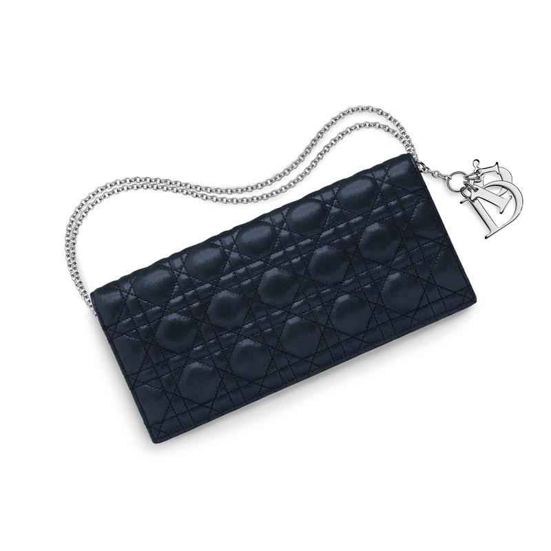 Dior Evening pouch in Bleu Nuit iridescent nubuck calfskin