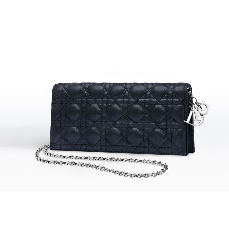 Dior Evening pouch in Bleu Nuit iridescent nubuck calfskin