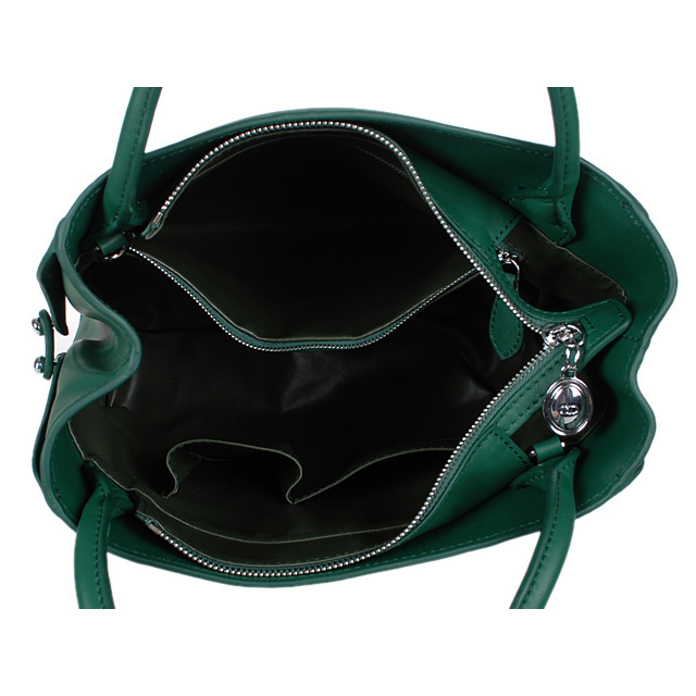 Dior Fall Winter Calfskin Top Handle Bag D0904 Darkgreen