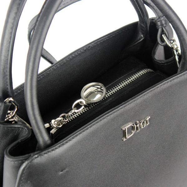 Dior Fall Winter Calfskin Top Handle Bag D0906 Black