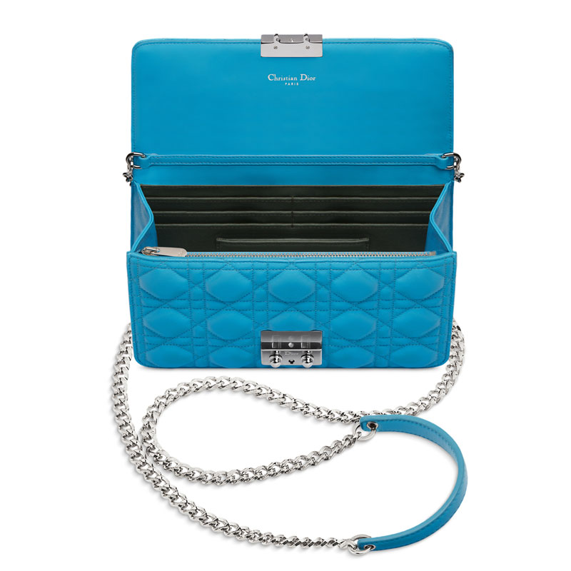 Dior Large Promenade pouch in Bleu Electrique lambskin