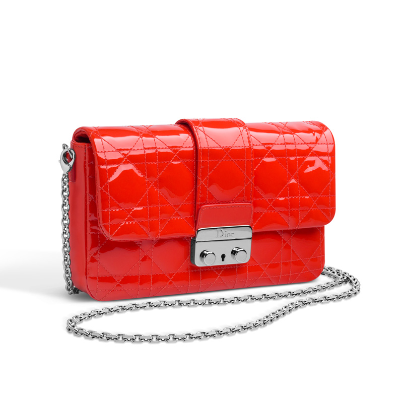 Dior Large Promenade pouch in Orange Riviera patent lambskin