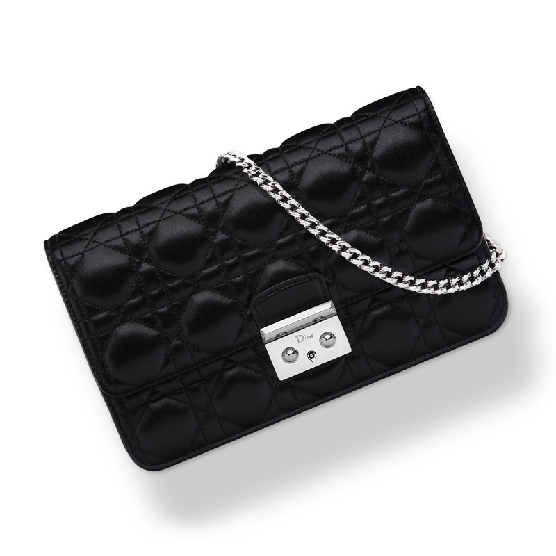 Dior Large Promenade pouch in black lambskin