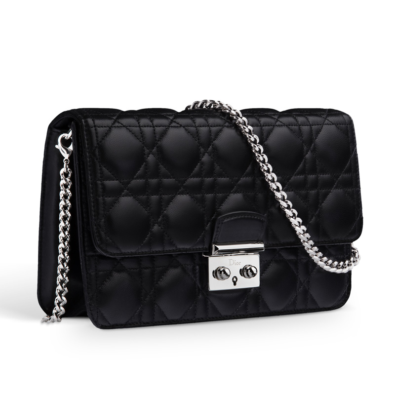 Dior Large Promenade pouch in black lambskin