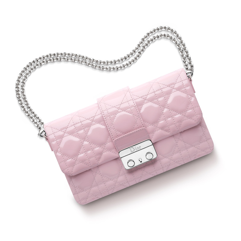 Dior Large Promenade pouch in light pink patent lambskin