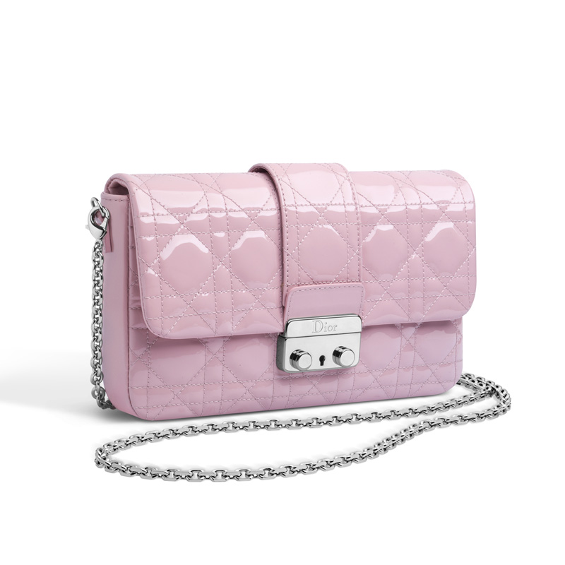 Dior Large Promenade pouch in light pink patent lambskin