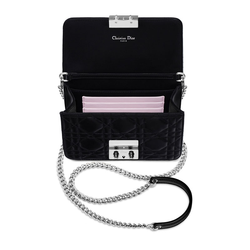 Dior Mini Promenade pouch in black lambskin