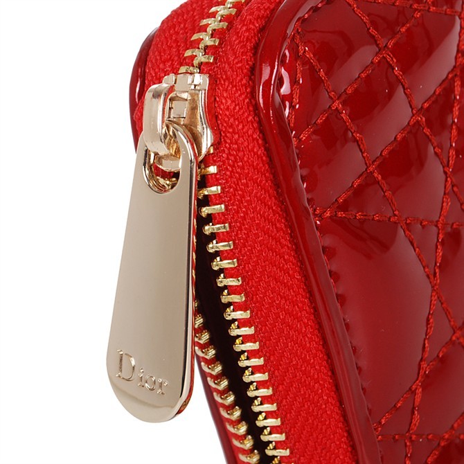 Dior Patent Leather Long Leather Wallet 31102 Red