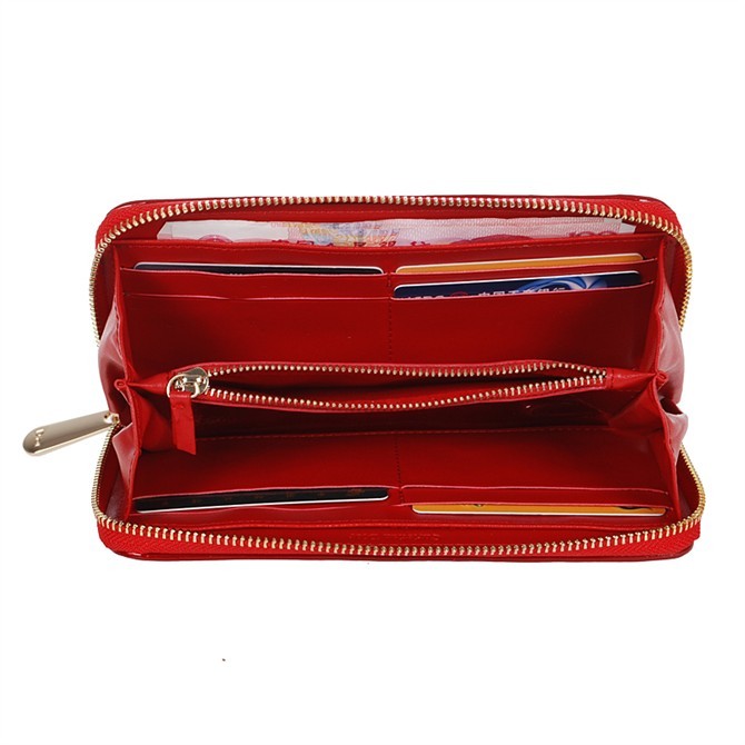 Dior Patent Leather Long Leather Wallet 31102 Red