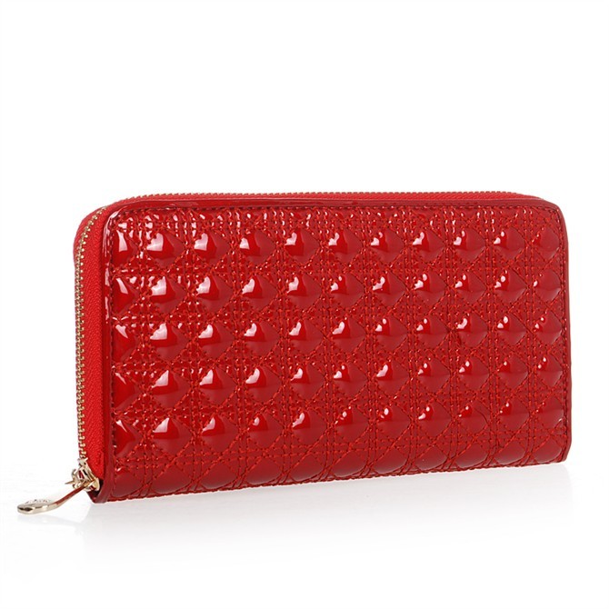 Dior Patent Leather Long Leather Wallet 31103 Red