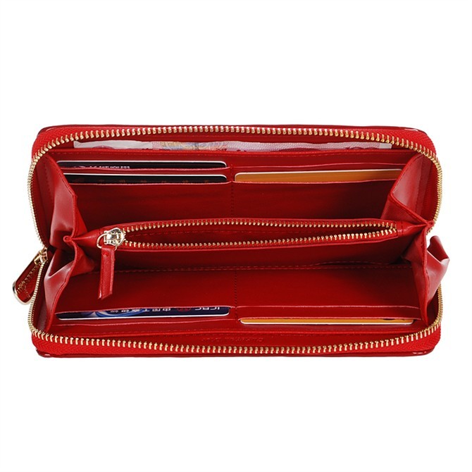 Dior Patent Leather Long Leather Wallet 31103 Red