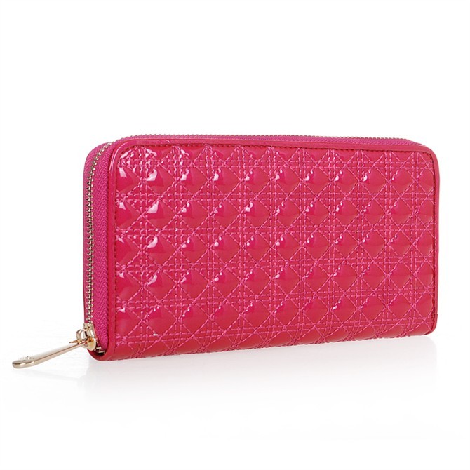 Dior Patent Leather Long Leather Wallet 31103 Rose