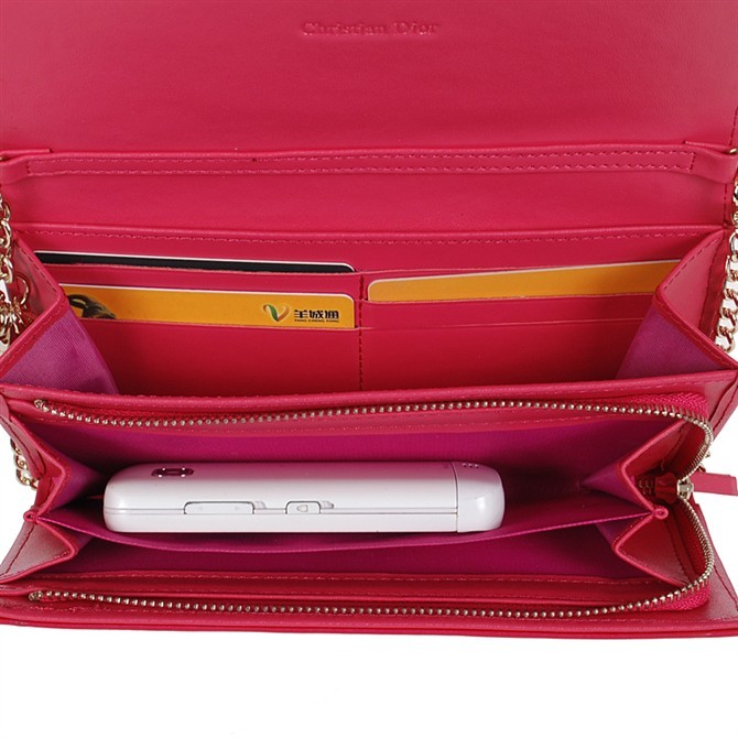 Dior Patent Leather Long Leather Wallet 31104 Rose