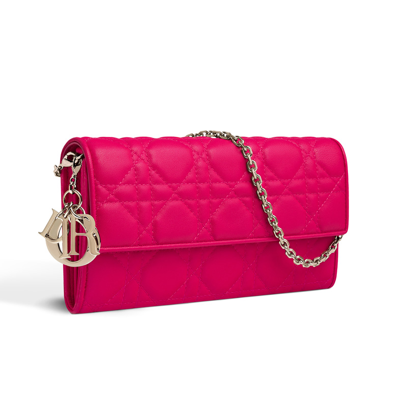 Dior Rendez-Vous wallet in fuchsia lambskin