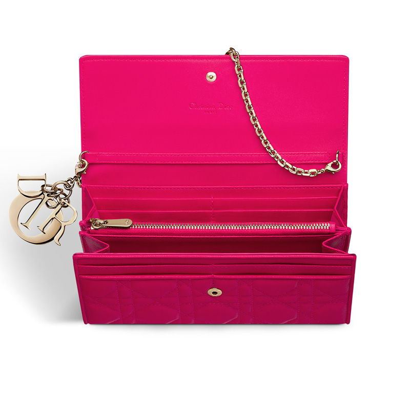 Dior Rendez-Vous wallet in fuchsia lambskin