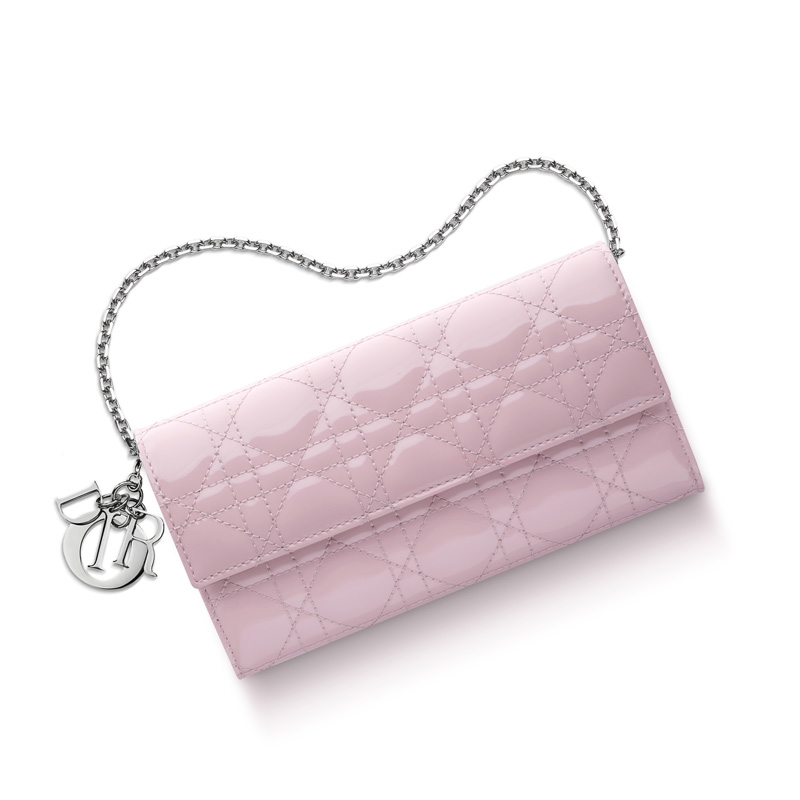 Dior Rendez-Vous wallet in light pink patent calfskin