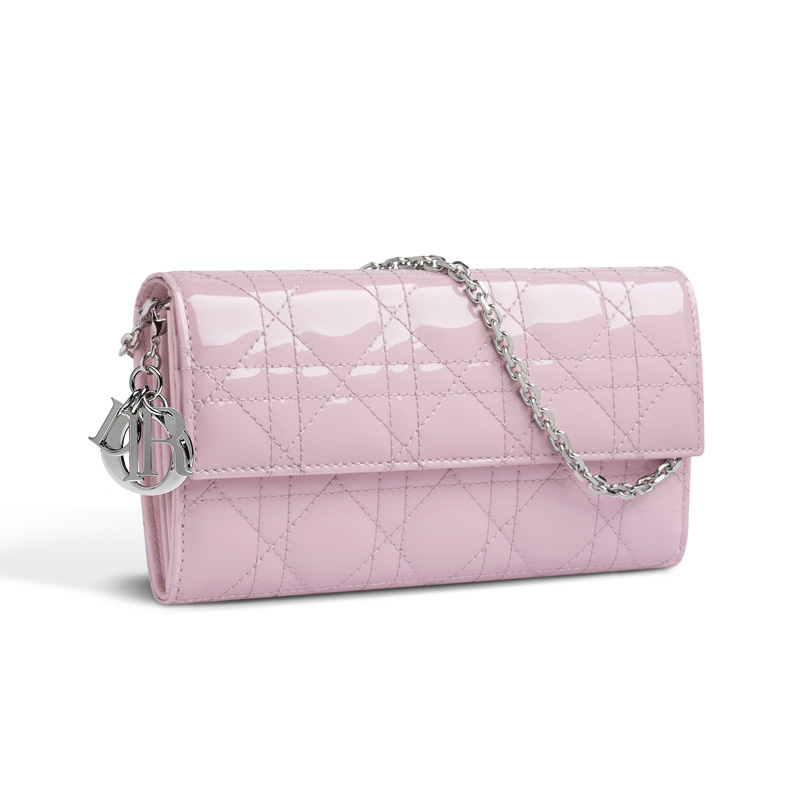 Dior Rendez-Vous wallet in light pink patent calfskin