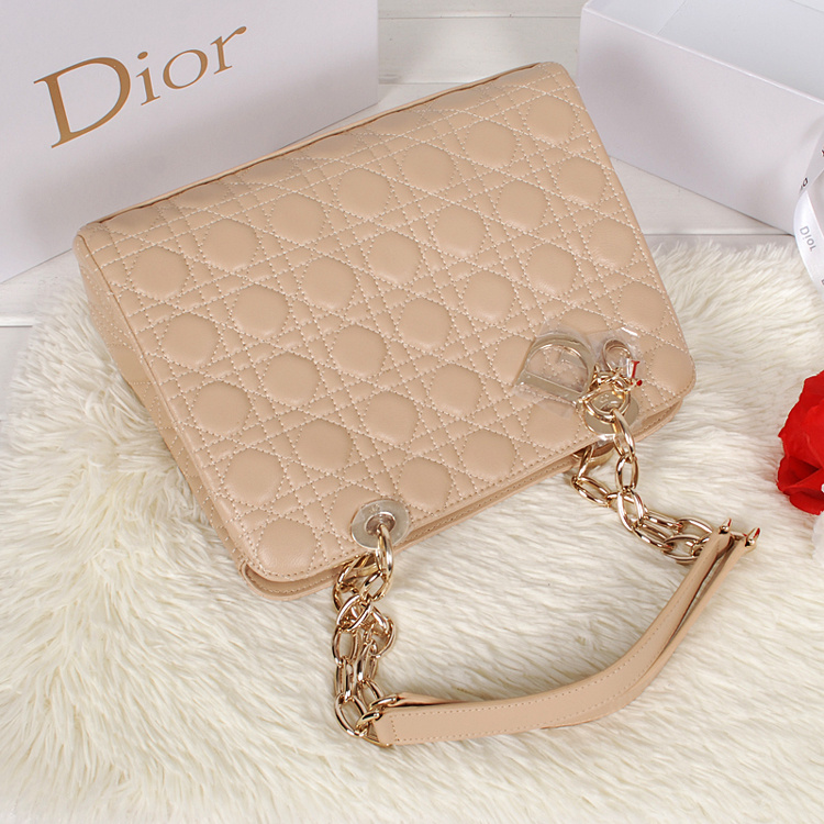 Dior Soft Zipped Tote Bag Lambskin D52232 Apricot