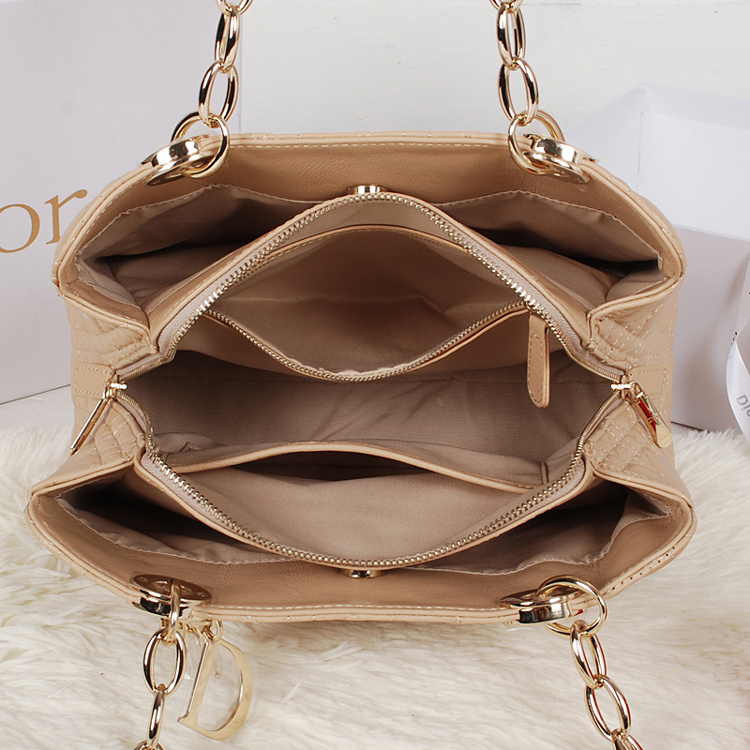 Dior Soft Zipped Tote Bag Lambskin D52232 Apricot