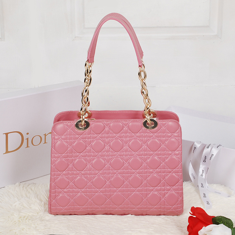 Dior Soft Zipped Tote Bag Lambskin D52232 Cherry pink