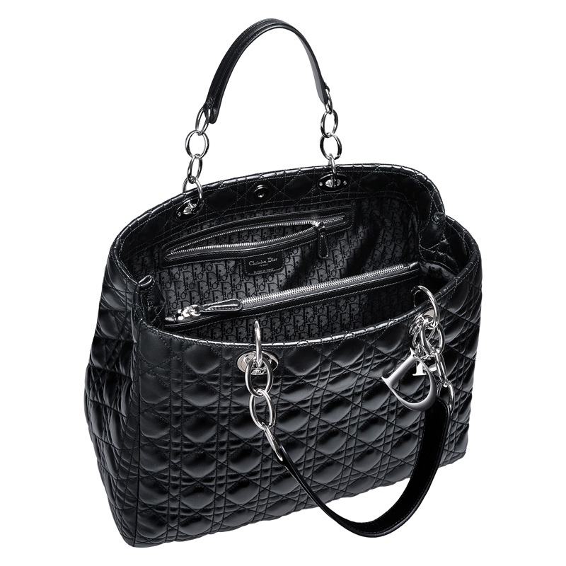 Dior Soft shopping bag in black leather