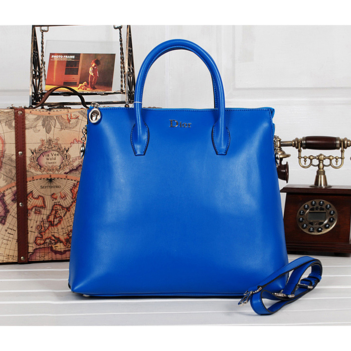 Dior Tote Bag Original Leather D0908 Blue