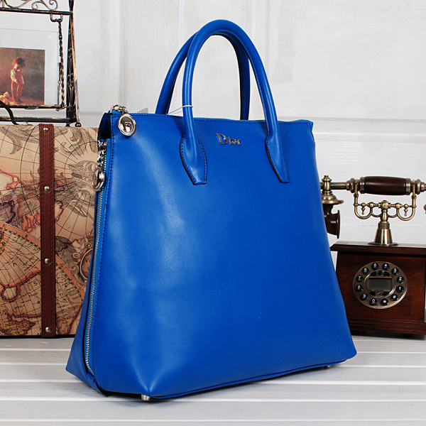 Dior Tote Bag Original Leather D0908 Blue