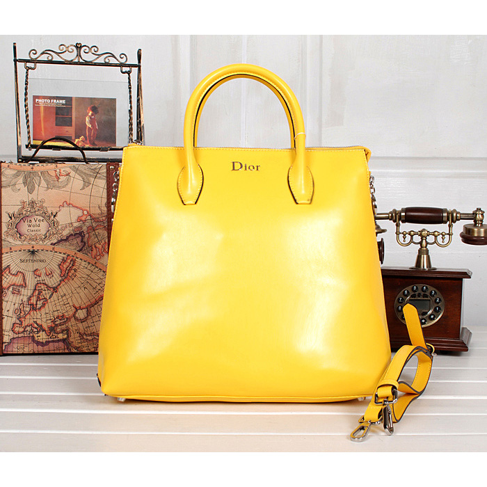 Dior Tote Bag Original Leather D0908 Yellow