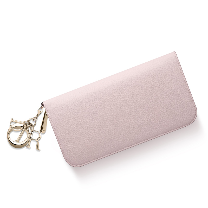 Dior Voyageur wallet in Rose Poudre leather