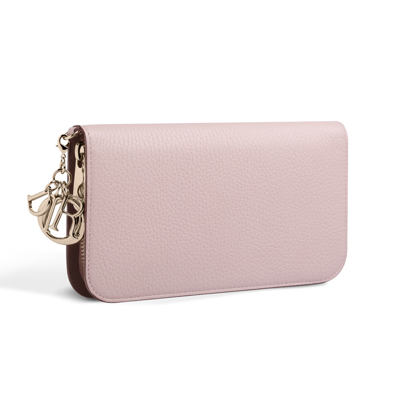 Dior Voyageur wallet in Rose Poudre leather