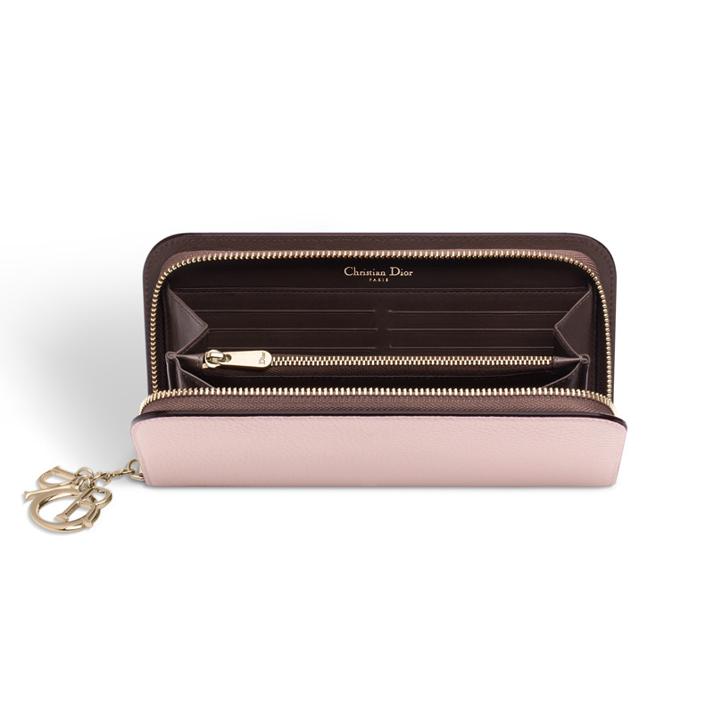 Dior Voyageur wallet in Rose Poudre leather