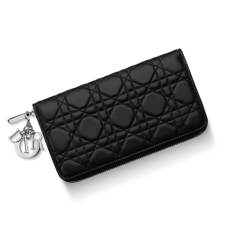 Dior Voyageur wallet in black lambskin