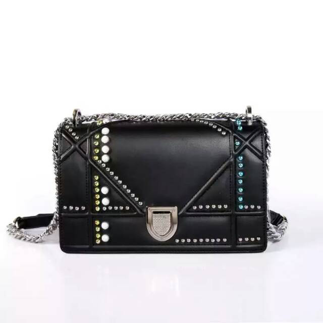 Diorama flap bag in Black Original Leather