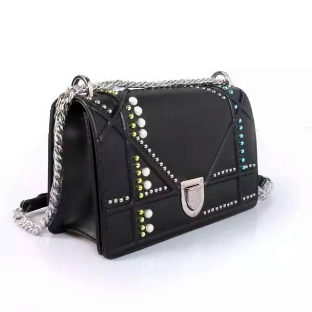 Diorama flap bag in Black Original Leather