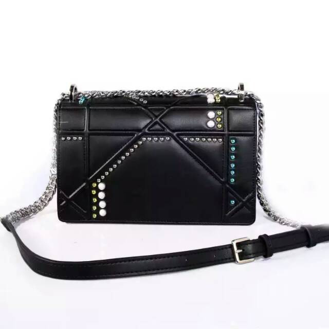 Diorama flap bag in Black Original Leather