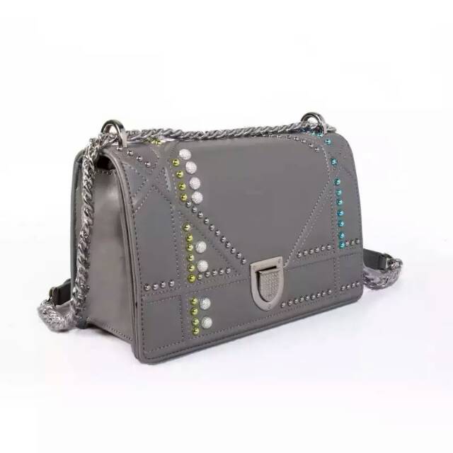 Diorama flap bag in Gray Original Leather