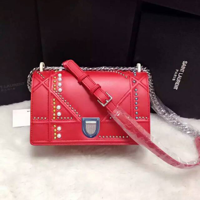 Diorama flap bag in Red Original Leather