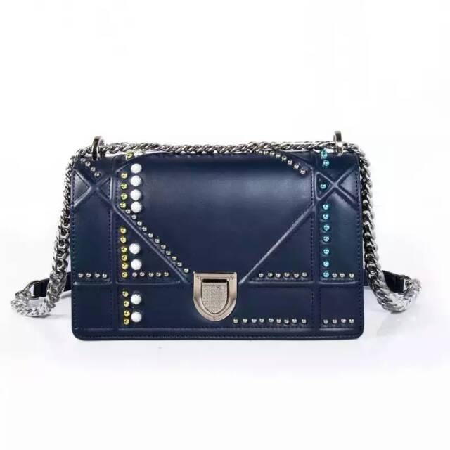 Diorama flap bag in Royalblue Original Leather