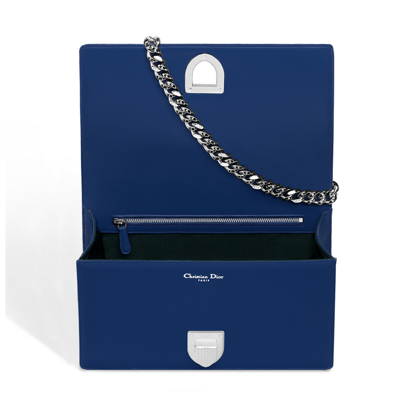 Diorama flap bag in blue lambskin