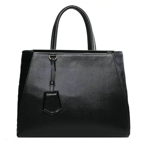Fendi 2Jours Medium Tote Bag Horsehair 2552M Black