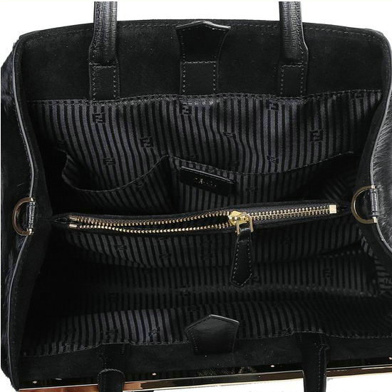 Fendi 2Jours Medium Tote Bag Horsehair 2552M Black