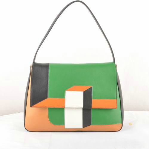 Fendi Multicolour Baguette Shoudler Bag 8BR600 Green