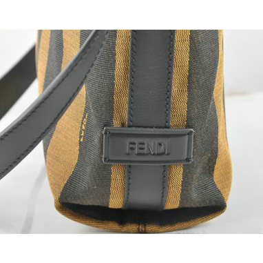 Fendi Pequin Small Shoulder Bag 8BN241 Black