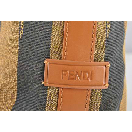 Fendi Pequin Small Shoulder Bag 8BN241 Brown