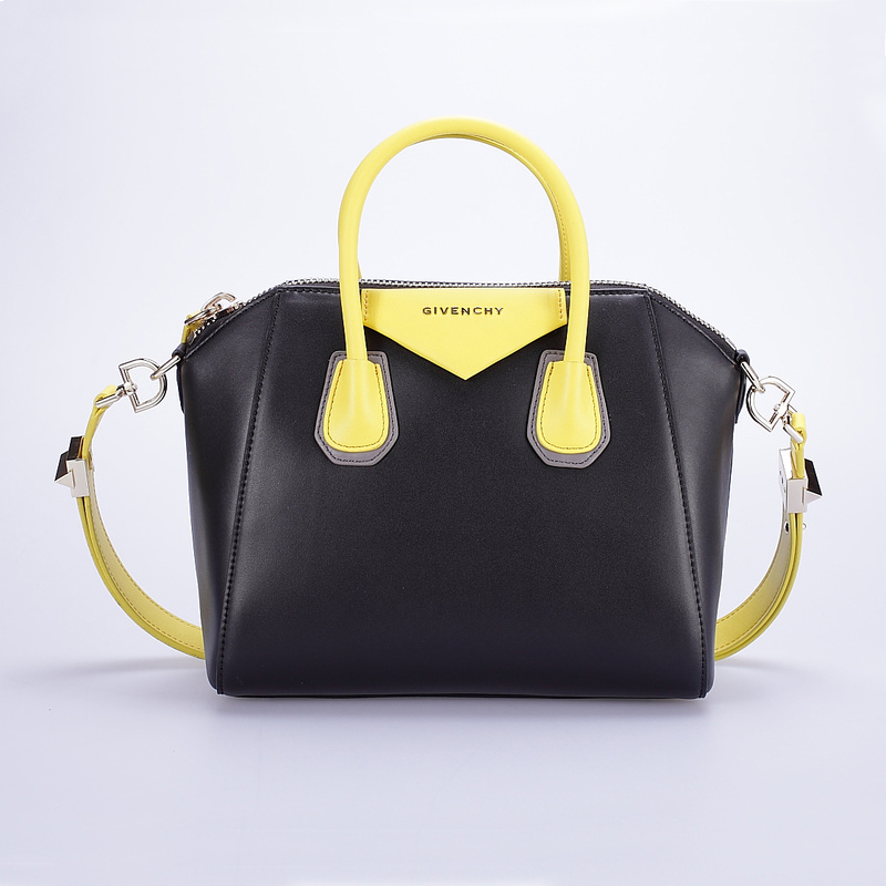 Givenchy Antigona Bag Claf Leather Black and Yellow