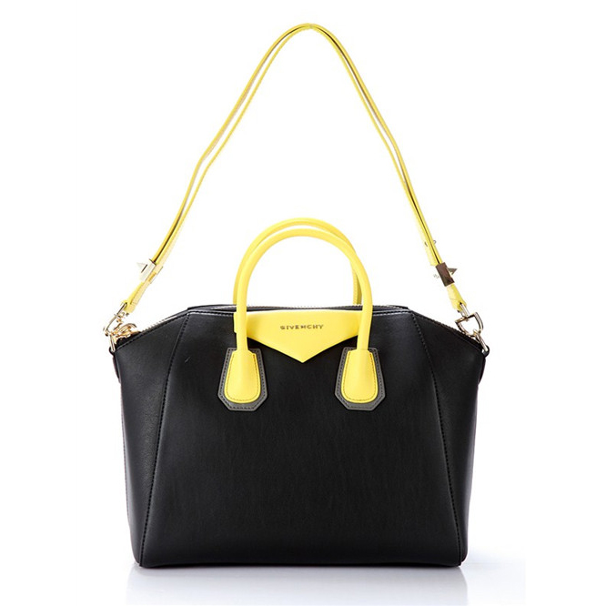 Givenchy Antigona Bag Claf Leather Black and Yellow