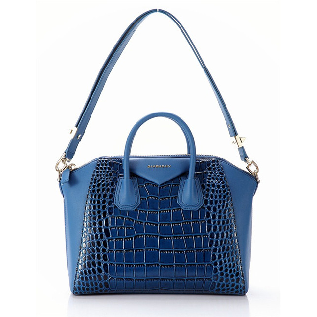 Givenchy Antigona Bag Crocodile Leather Blue