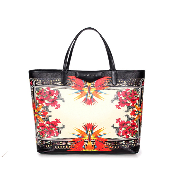 Givenchy Large Antigona Shopping Bag Printed Phoenix PVC Black