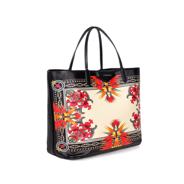 Givenchy Large Antigona Shopping Bag Printed Phoenix PVC Black